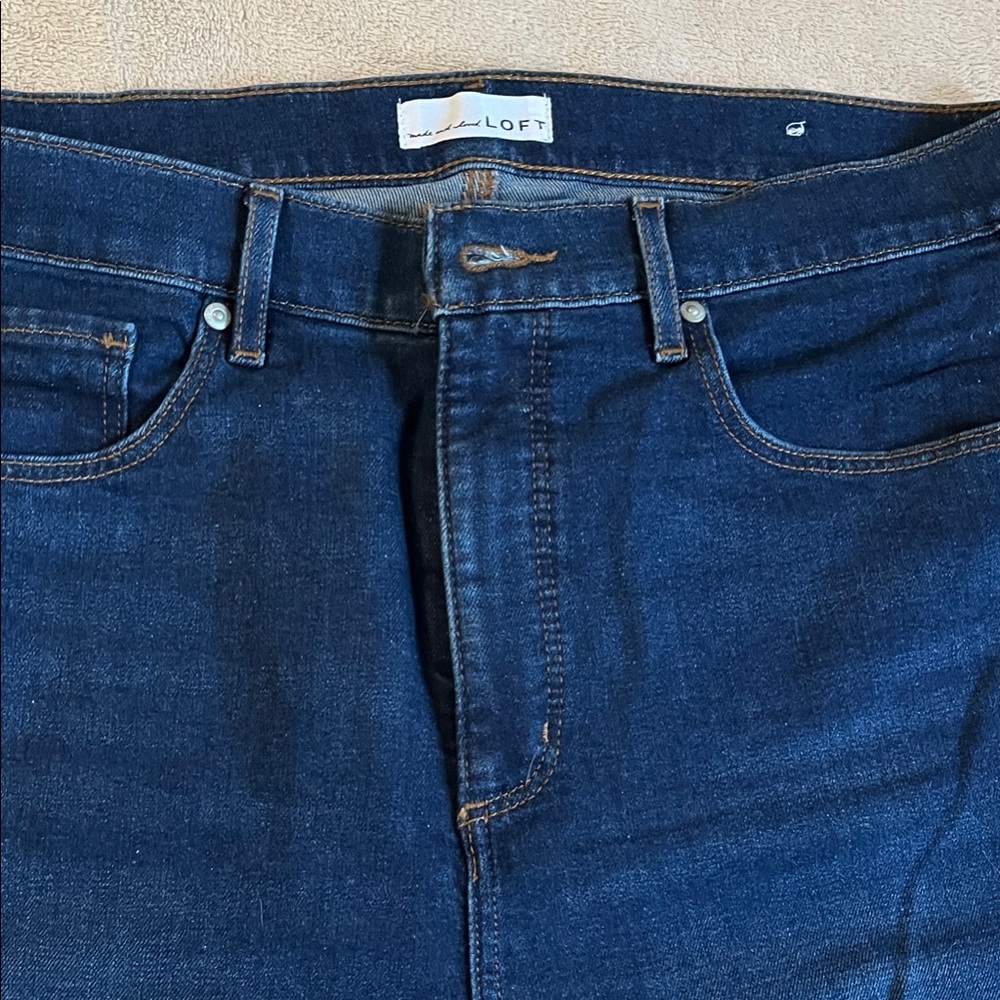 LOFT Women's Dark Blue Straight Jeans